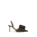 MACH & MACH brown raffia platform pumps with high heels and ankle straps, stylish and elegant footwear for women