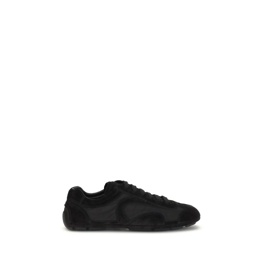 Prada Black Calf Leather Bos Taurus Athletic Sneakers Prada