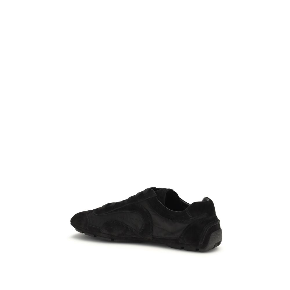 Prada Black Calf Leather Bos Taurus Athletic Sneakers Prada