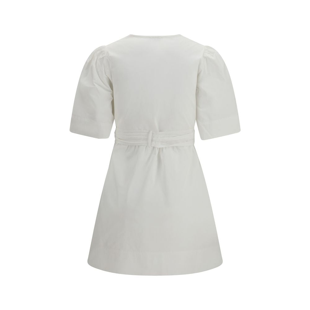Ganni White Cotton Casual Dress Ganni