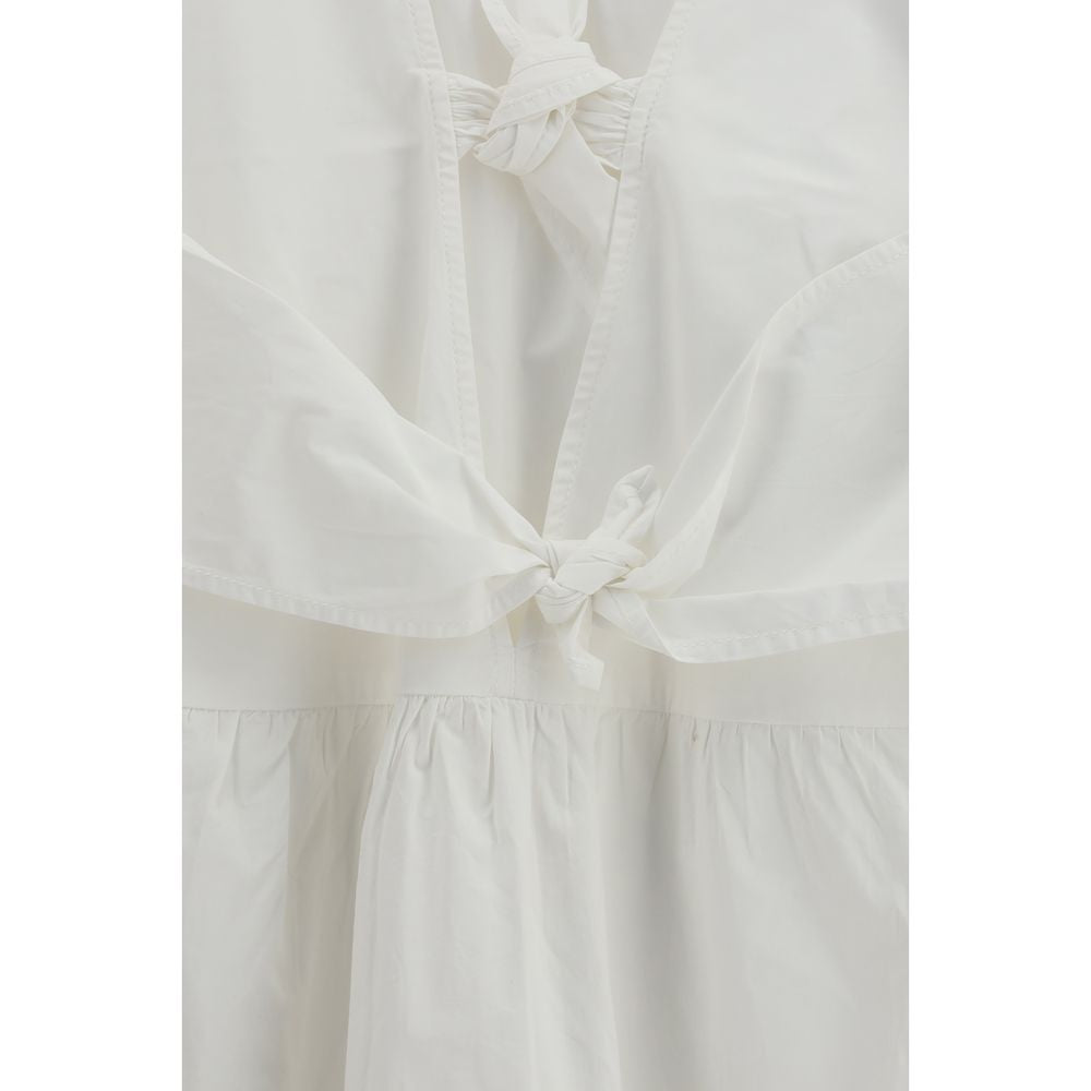 Ganni White Cotton Casual Dress Ganni