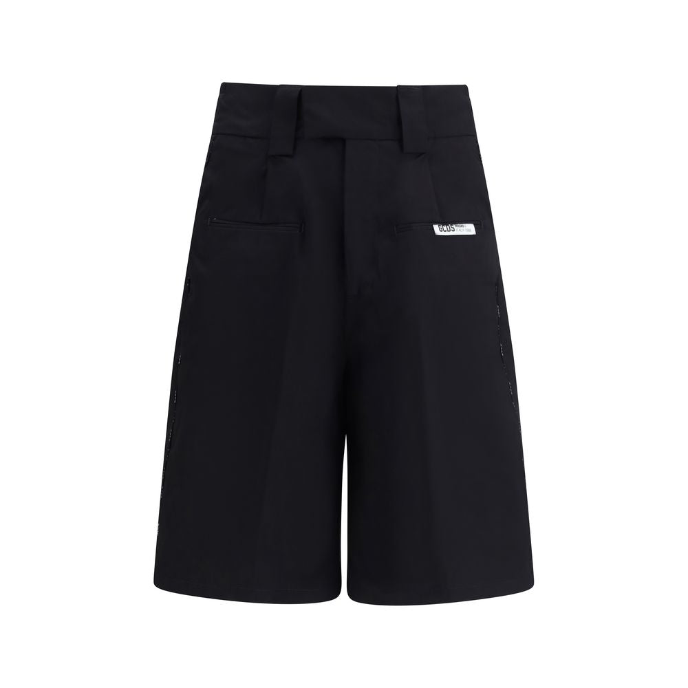GCDS Black Cotton Bermuda Shorts GCDS