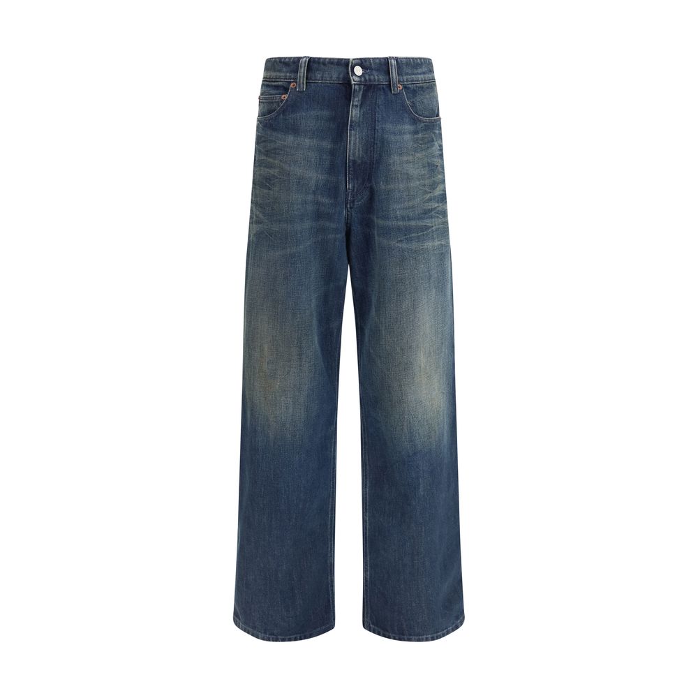 MM6 Blue Cotton Straight-Leg Jeans MM6