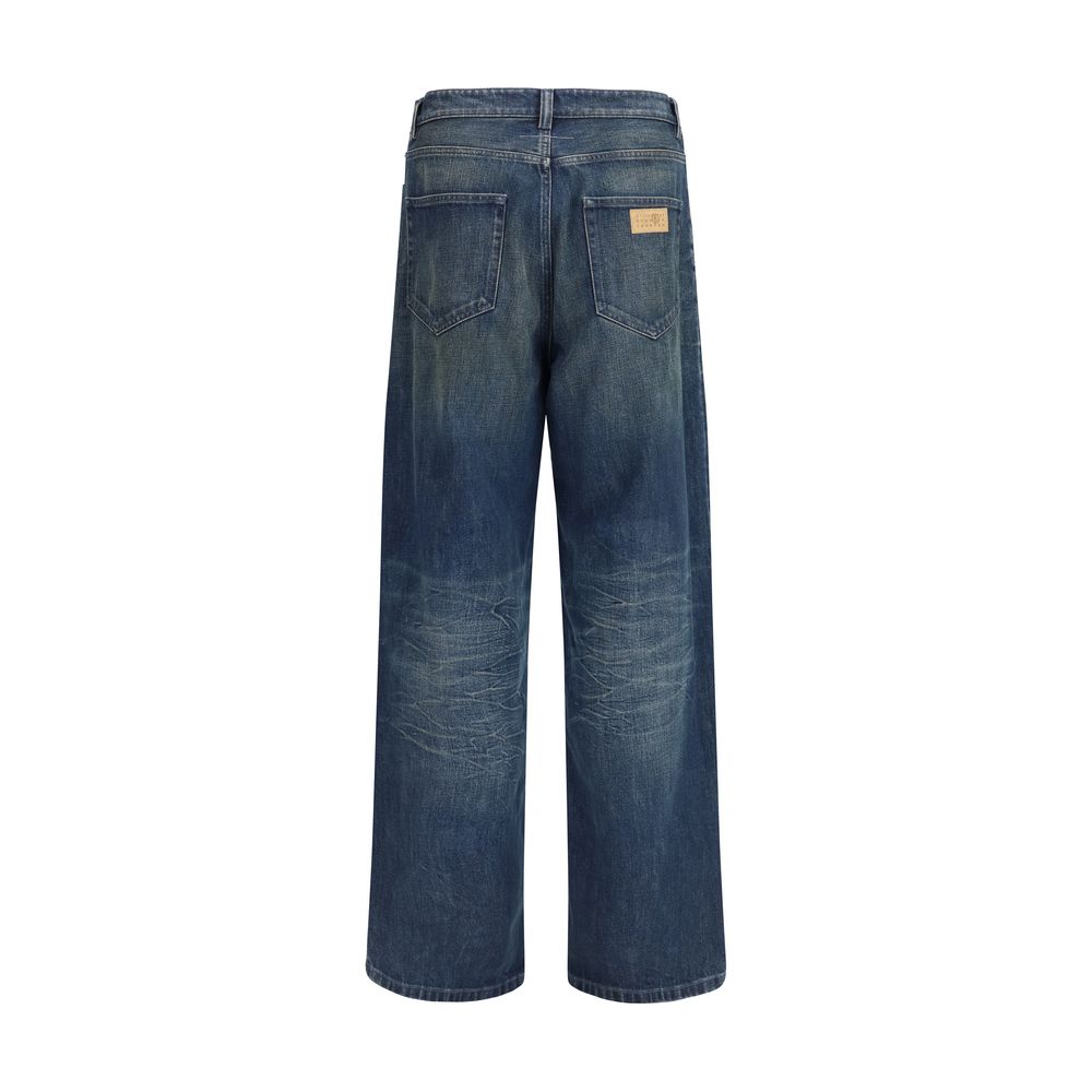 MM6 Blue Cotton Straight-Leg Jeans MM6