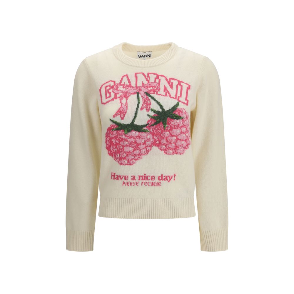 Ganni Beige Wool Oves Aries Sweatshirt Ganni