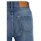 Chloé blue cotton flared jeans with high waist and classic five-pocket design, styled with casual and relaxed fit.