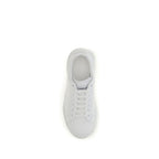 Dolce & Gabbana white calf leather Bos Taurus low top sneakers with classic design and lace-up closure.