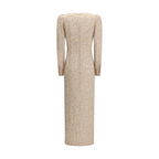 Alessandra Rich Beige Silk Casual Dress