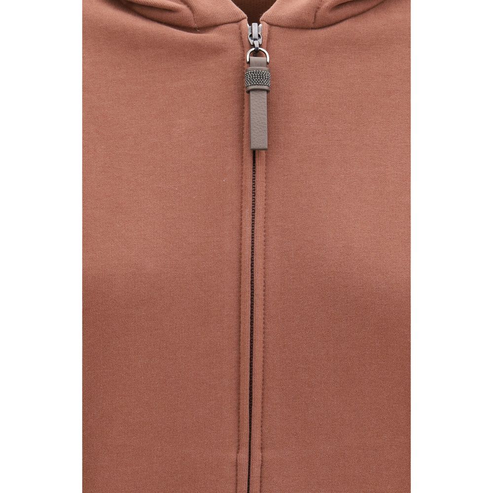 Brunello Cucinelli Brown Cotton Sweatshirt Brunello Cucinelli
