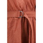 Brunello Cucinelli red cotton casual dress with a relaxed fit and simple design, perfect for everyday wear.