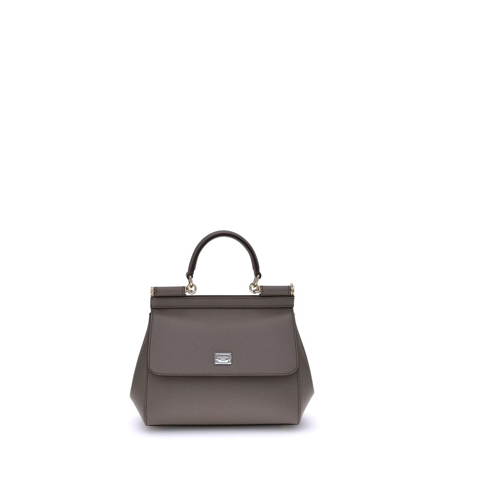 Dolce & Gabbana Gray Calf Leather Bos Taurus Shoulder Bag Dolce & Gabbana