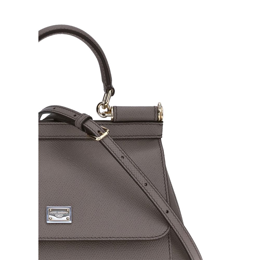 Dolce & Gabbana Gray Calf Leather Bos Taurus Shoulder Bag Dolce & Gabbana