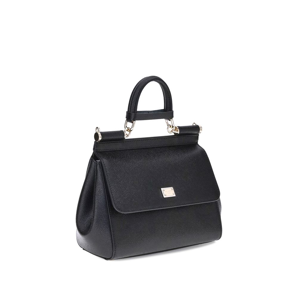 Dolce & Gabbana Black Calf Leather Bos Taurus Shoulder Bag Dolce & Gabbana