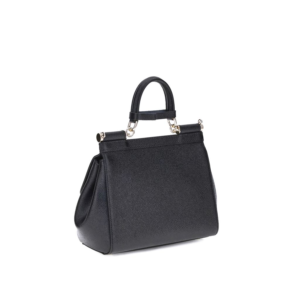 Dolce & Gabbana Black Calf Leather Bos Taurus Shoulder Bag Dolce & Gabbana