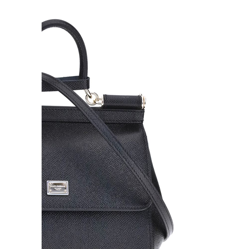 Dolce & Gabbana Black Calf Leather Bos Taurus Shoulder Bag Dolce & Gabbana