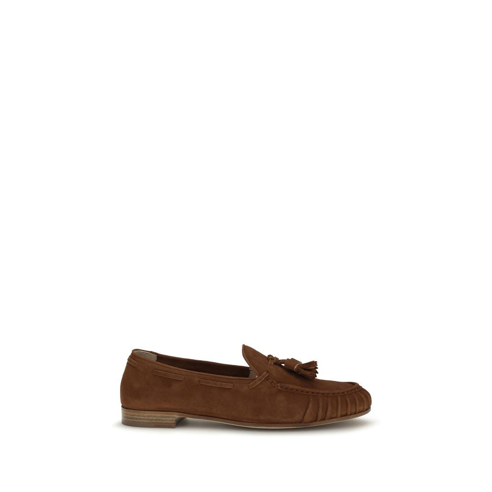 Fratelli Rossetti Brown Calf Leather Bos Taurus Slip-On Loafers Fratelli Rossetti