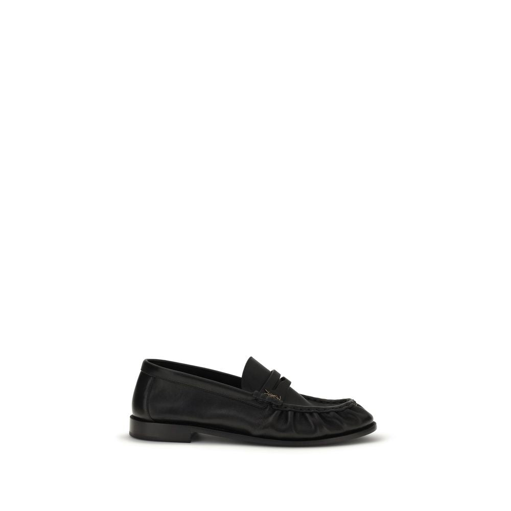 Saint Laurent Black Calf Leather Bos Taurus Slip-On Loafers Saint Laurent
