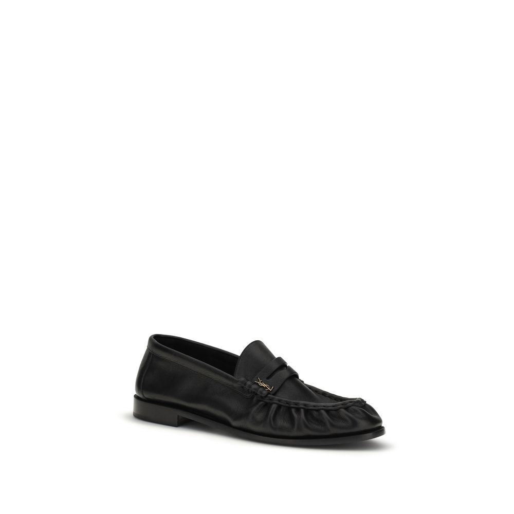 Saint Laurent Black Calf Leather Bos Taurus Slip-On Loafers Saint Laurent