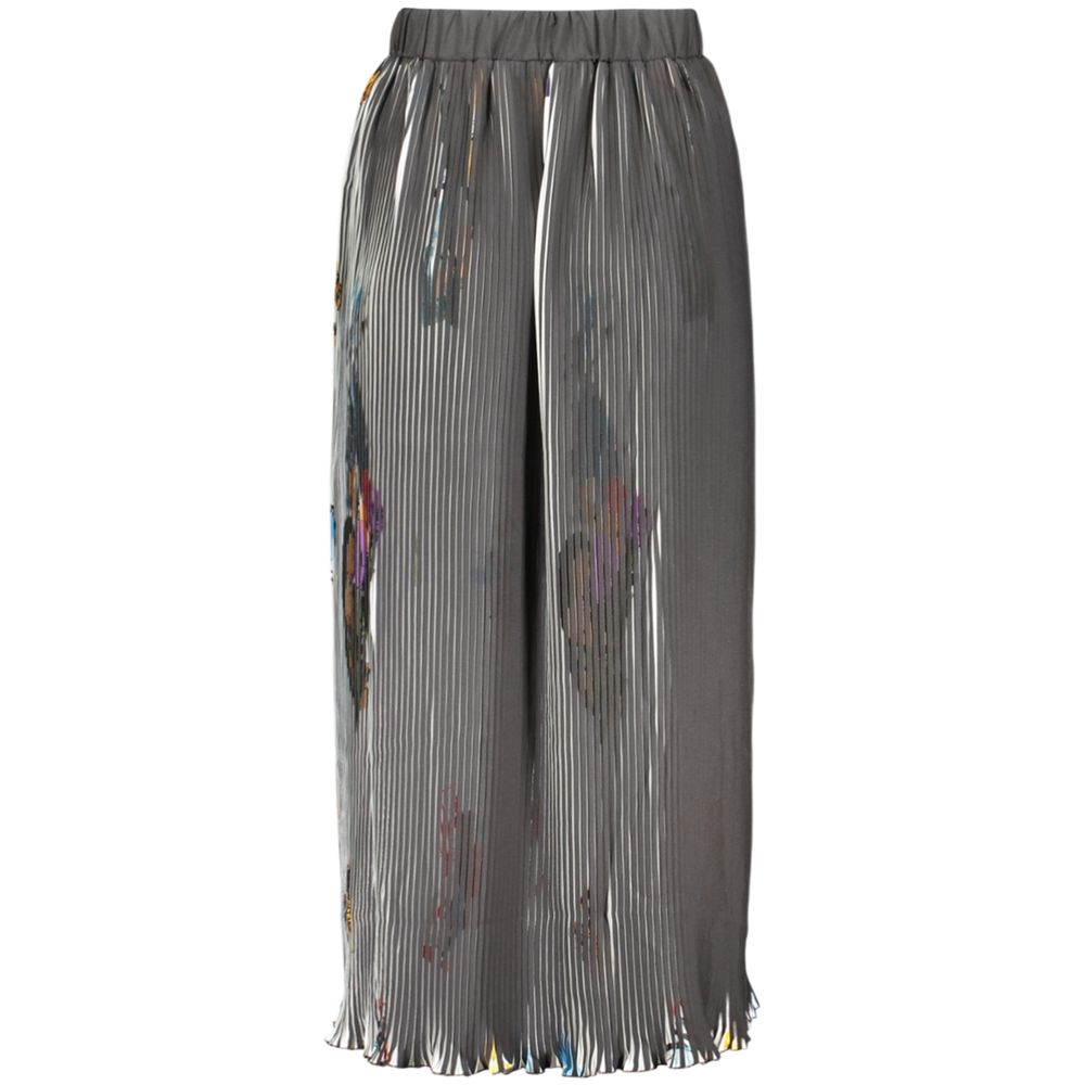 Black polyester women's skirt by Desigual with a flowing design and subtle pattern, suitable for casual or dressy occasions.