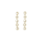 Chloé gold brass earrings with elegant design, featuring a polished finish and intricate detailing, perfect for stylish accessories.