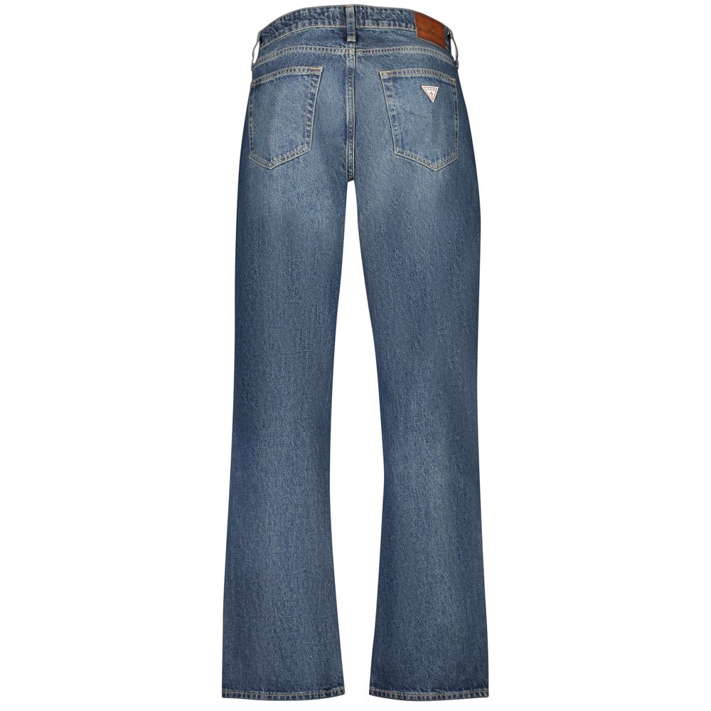 Guess Jeans men's blue cotton jeans shown with front pockets and belt loops, classic fit and durable denim fabric.
