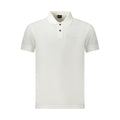 Hugo Boss Bianco cotton men's polo shirt with a classic collar and short sleeves, in white with subtle branding details.
