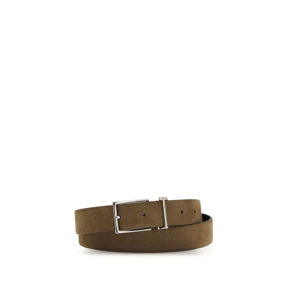 Tom Ford Brown Calf Leather Bos Taurus Regular Belt Tom Ford