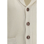 Brunello Cucinelli Beige Cotton Cardigan - Eljoys Fashion 