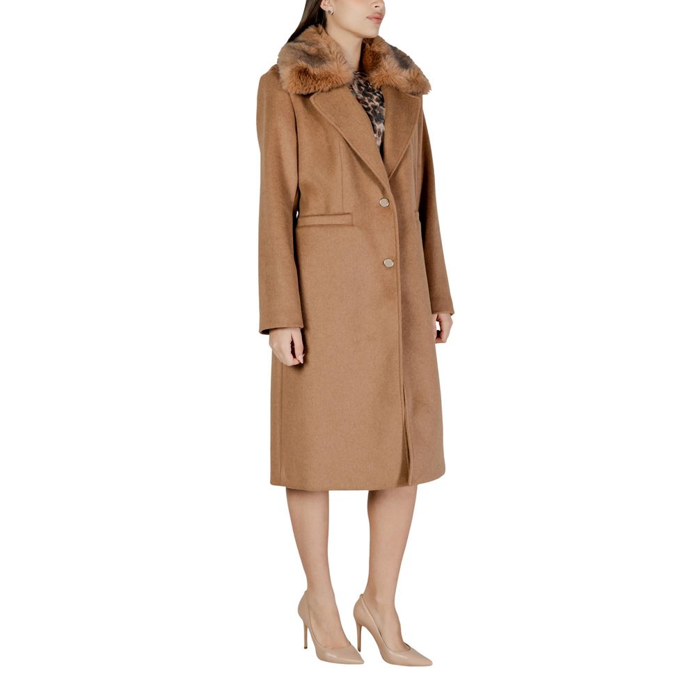 Guess Beige Polyester Coat - Eljoys Fashion 
