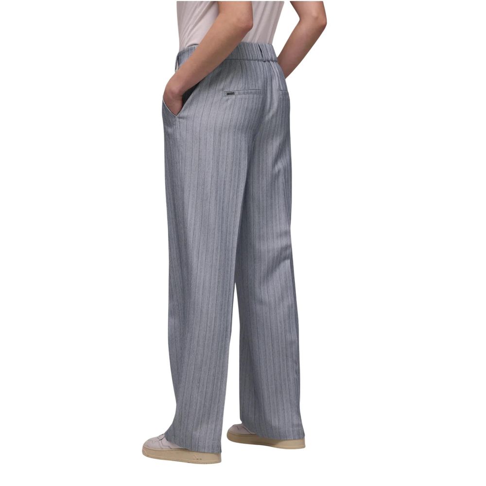 Blue polyester casual pants by Street One, featuring a relaxed fit and stylish design suitable for everyday wear.
