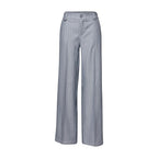 Blue polyester casual pants by Street One, featuring a relaxed fit and comfortable waistband, shown on a model.