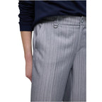 Blue polyester casual pants by Street One, showing a relaxed fit with pockets and a comfortable waistband.