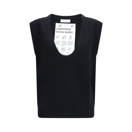 Extreme Cashmere Black Elastane Sleeveles Sweater