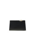 Black calf leather Jacquemus Bos Taurus shoulder bag with sleek design and gold-tone accents, featuring a compact, structured silhouette.