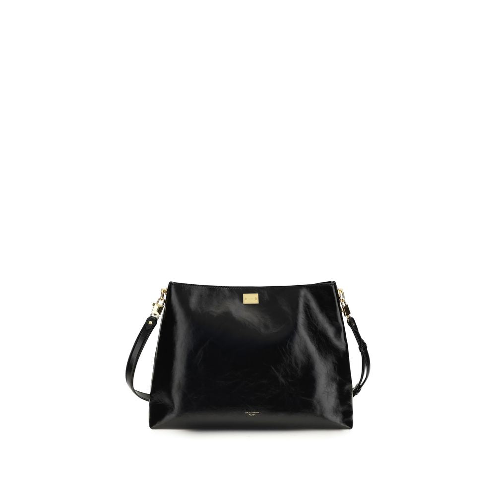Dolce & Gabbana Black Calf Leather Bos Taurus Shoulder Bag Dolce & Gabbana