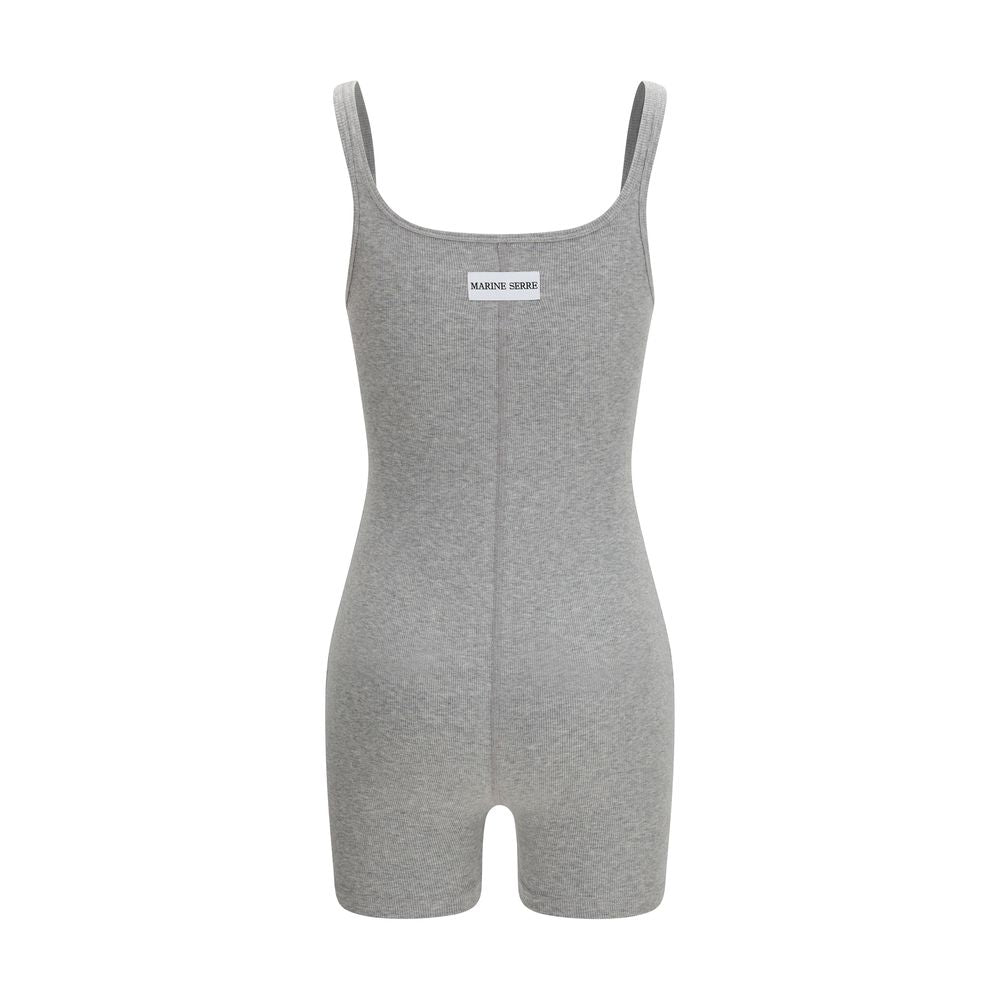 Marine Serre Gray Cotton Jumpsuit Marine Serre