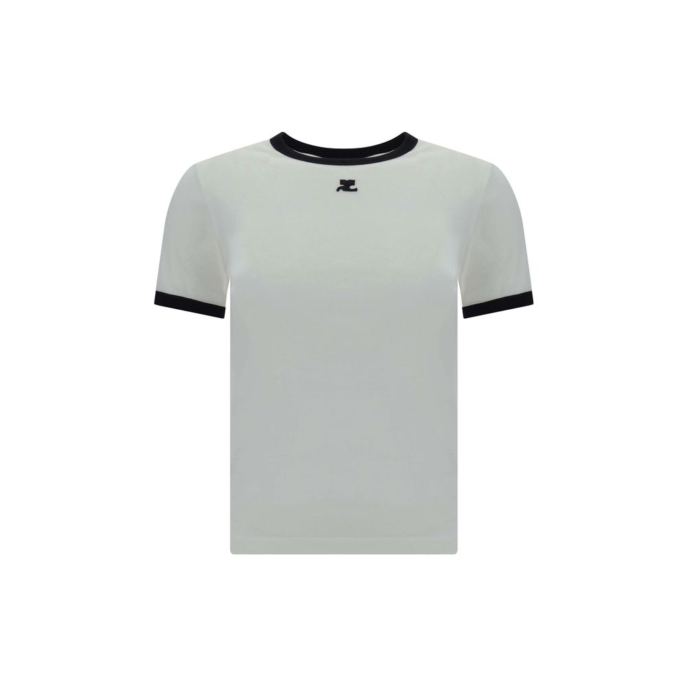 Courrèges White Cotton T-Shirt Courrèges