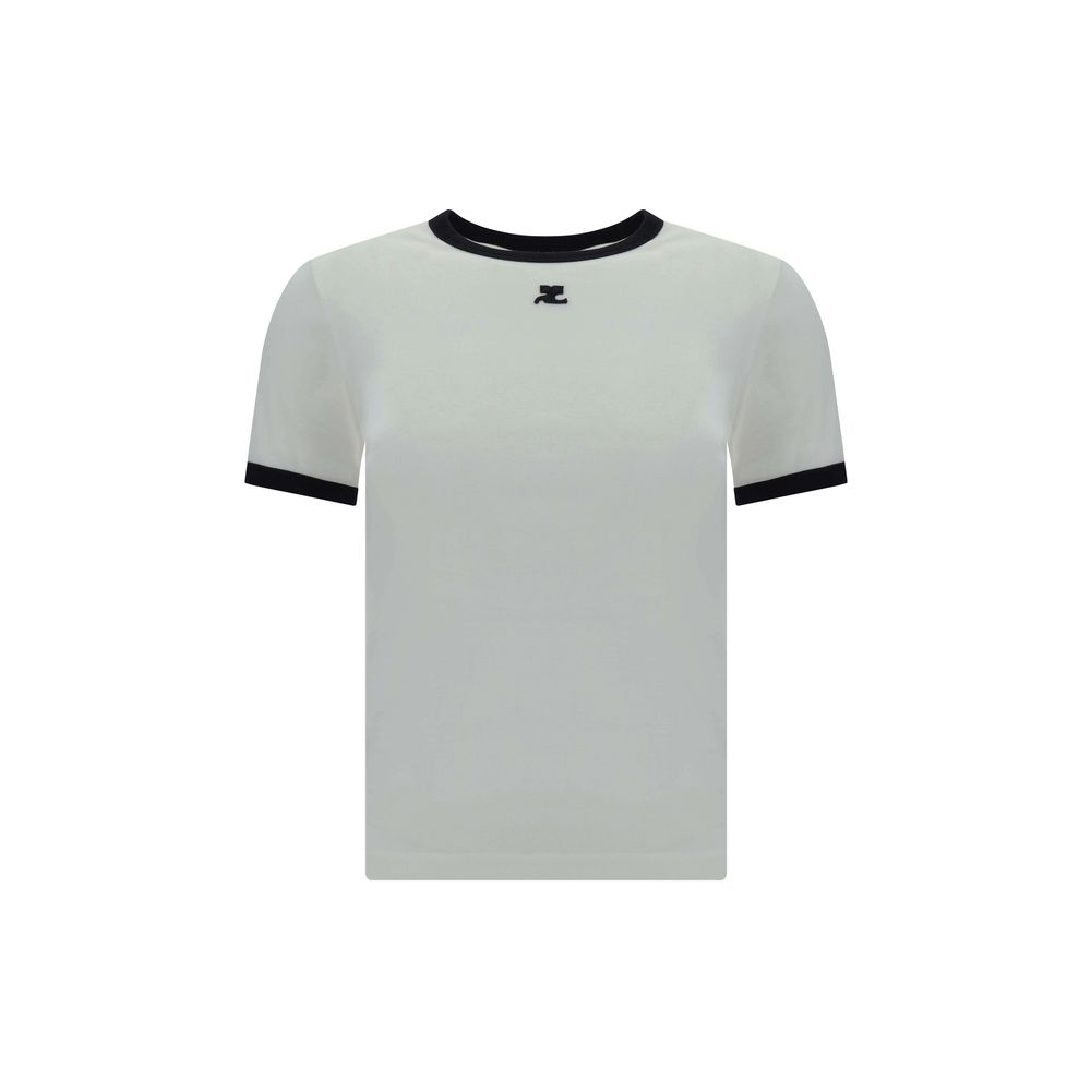 Courrèges White Cotton T-Shirt Courrèges