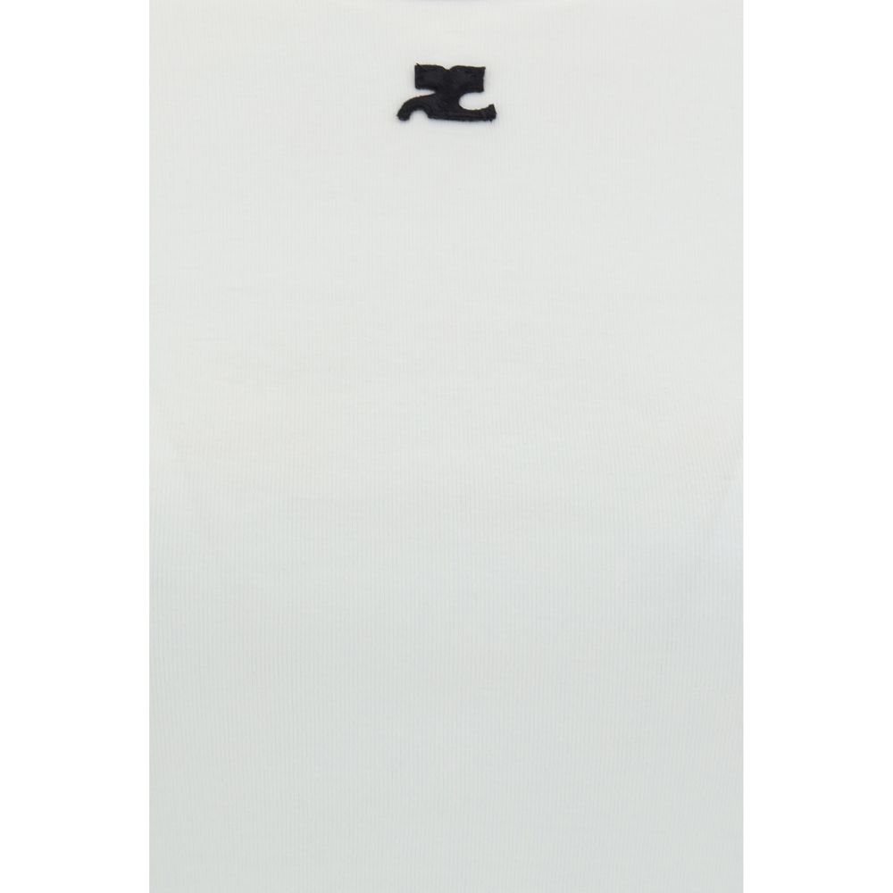 Courrèges White Cotton T-Shirt Courrèges