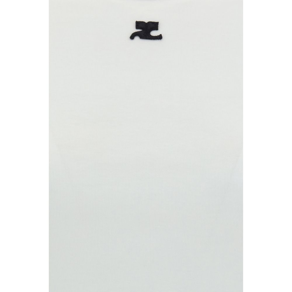 Courrèges White Cotton T-Shirt Courrèges