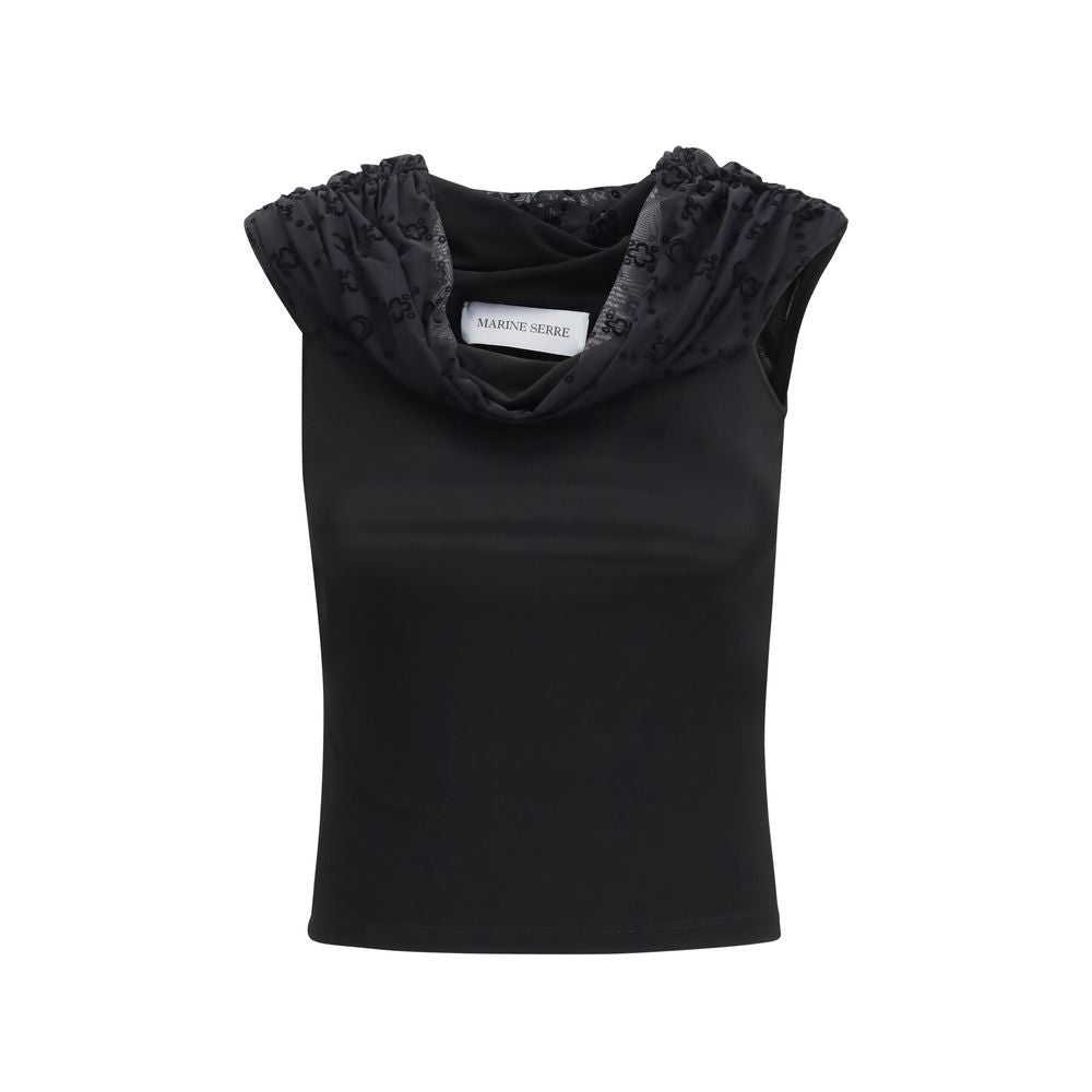 Marine Serre Black Viscose Shirt Marine Serre