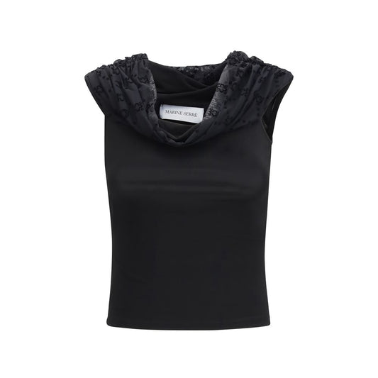 Marine Serre Black Viscose Shirt Marine Serre