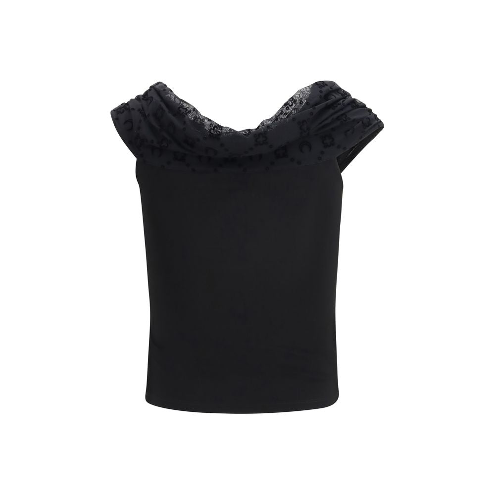 Marine Serre Black Viscose Shirt Marine Serre
