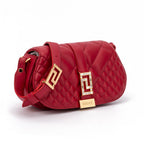 Versace Red Leather Quilted Shoulder Strap Bag Versace