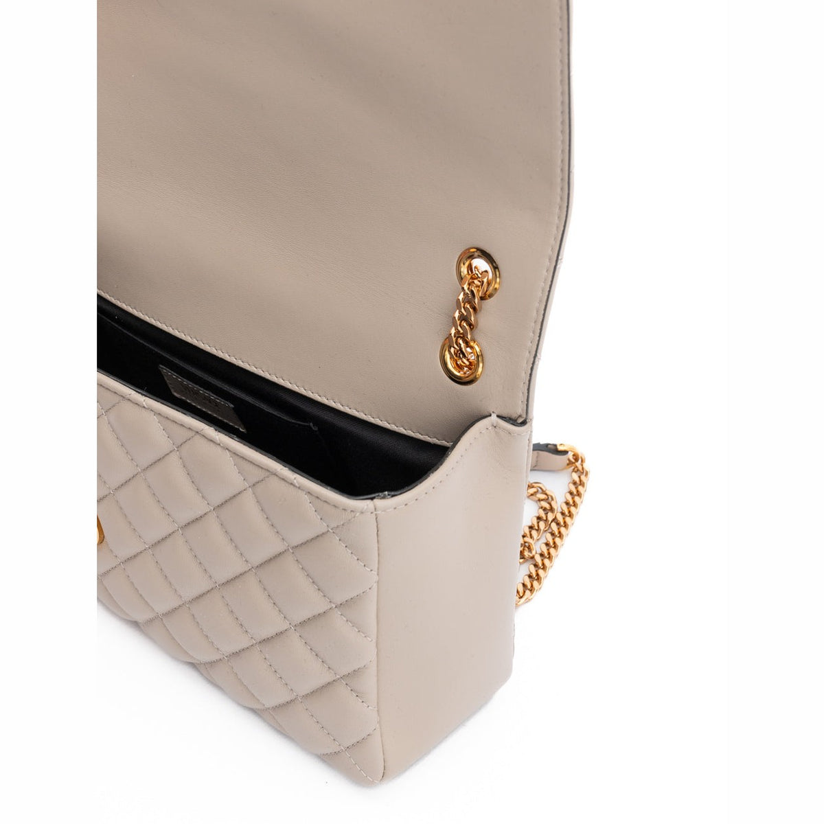 Versace Taupe Quilted Leather Shoulder Strap Bag