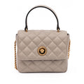Versace Taupe Quilted Leather Handbag