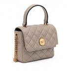 Versace Taupe Quilted Leather Handbag