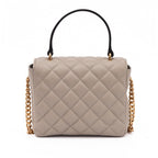 Versace Taupe Quilted Leather Handbag
