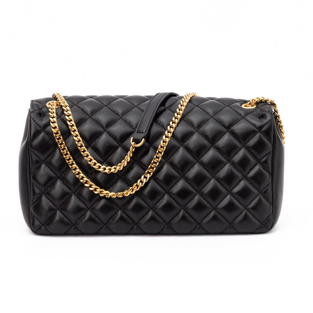 Versace Black Quilted Leather Shoulder Strap Bag