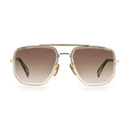 Gold metal sunglasses by David Beckham with sleek frame and dark tinted lenses, stylish eyewear for men